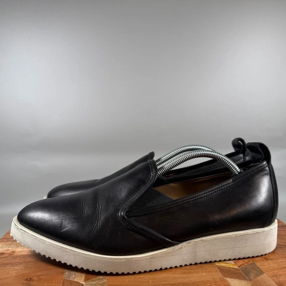 Everlane Black Leather Street Shoe Slip On Platform Sneakers‎ Womens Size 10